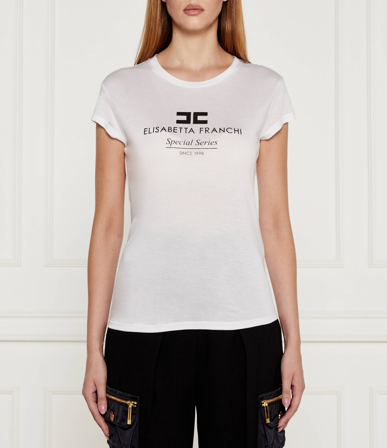 

Футболка Elisabetta Franchi Slim Fit, белый