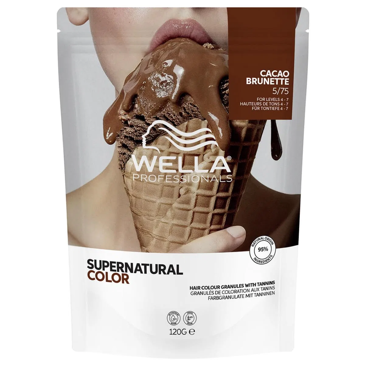 Профессиональная краска для волос «Supernatural Color 5/75 Cacao Brunette» от Wella Wella