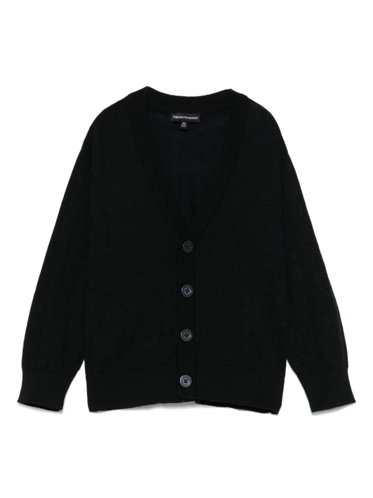 

Emporio Armani Kids кардиган с жаккардовым логотипом, синий