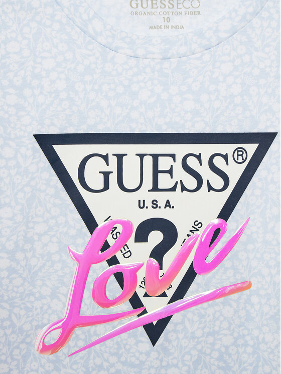 Футболка обычного кроя J5GI10 K6YW4 Guess, синий — фото 3