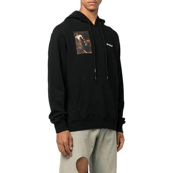 Толстовка men's fw22 character printing hooded long sleeves loose fit black Off-White, черный — фото 4