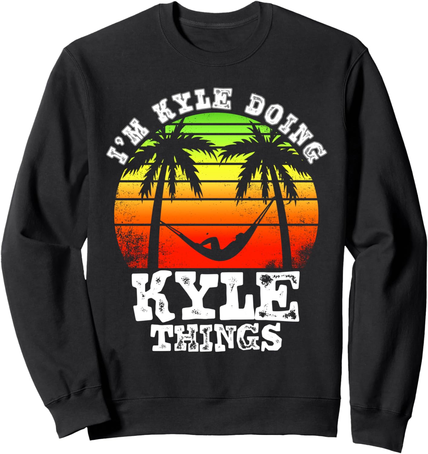 

Я Кайл, занимаюсь делами Кайла. Винтажная ретро-толстовка с закатом I'M Kyle Doing Kyle Things, черный