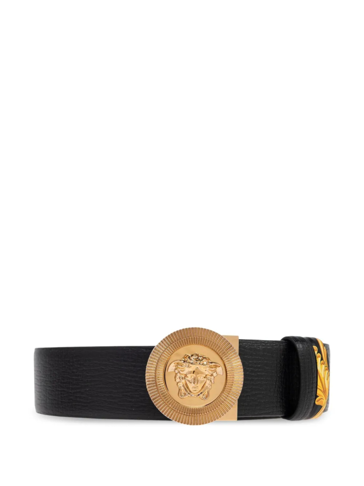 

Кожаный ремень с пряжкой «Медуза» от Versace, черный
