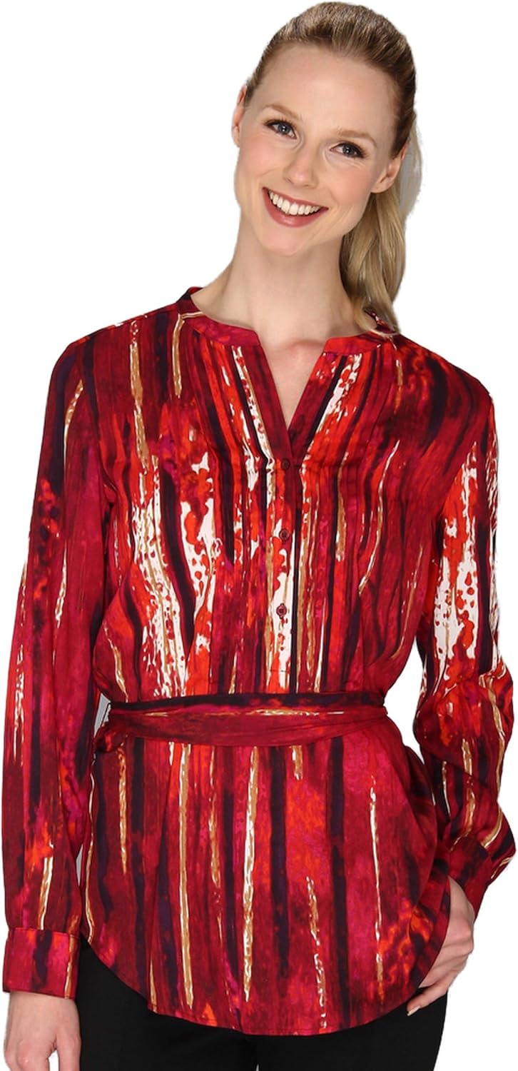 

Женская туника Calvin Klein с принтом и поясом, Black/Rhubarb