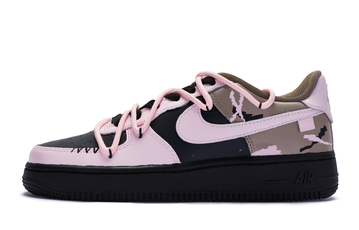 Кроссовки Nike Air Force 1 Skateboard Shoes Women's Low-Top Black Pink/White