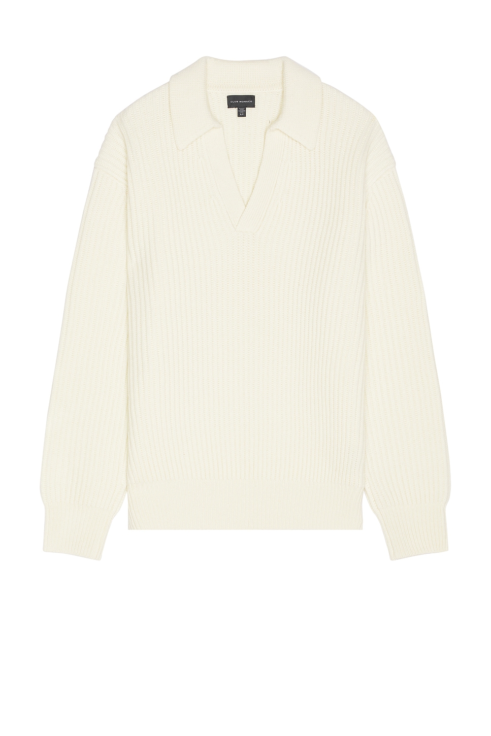 

Свитер с открытым воротником в рубчик Club Monaco, winter white