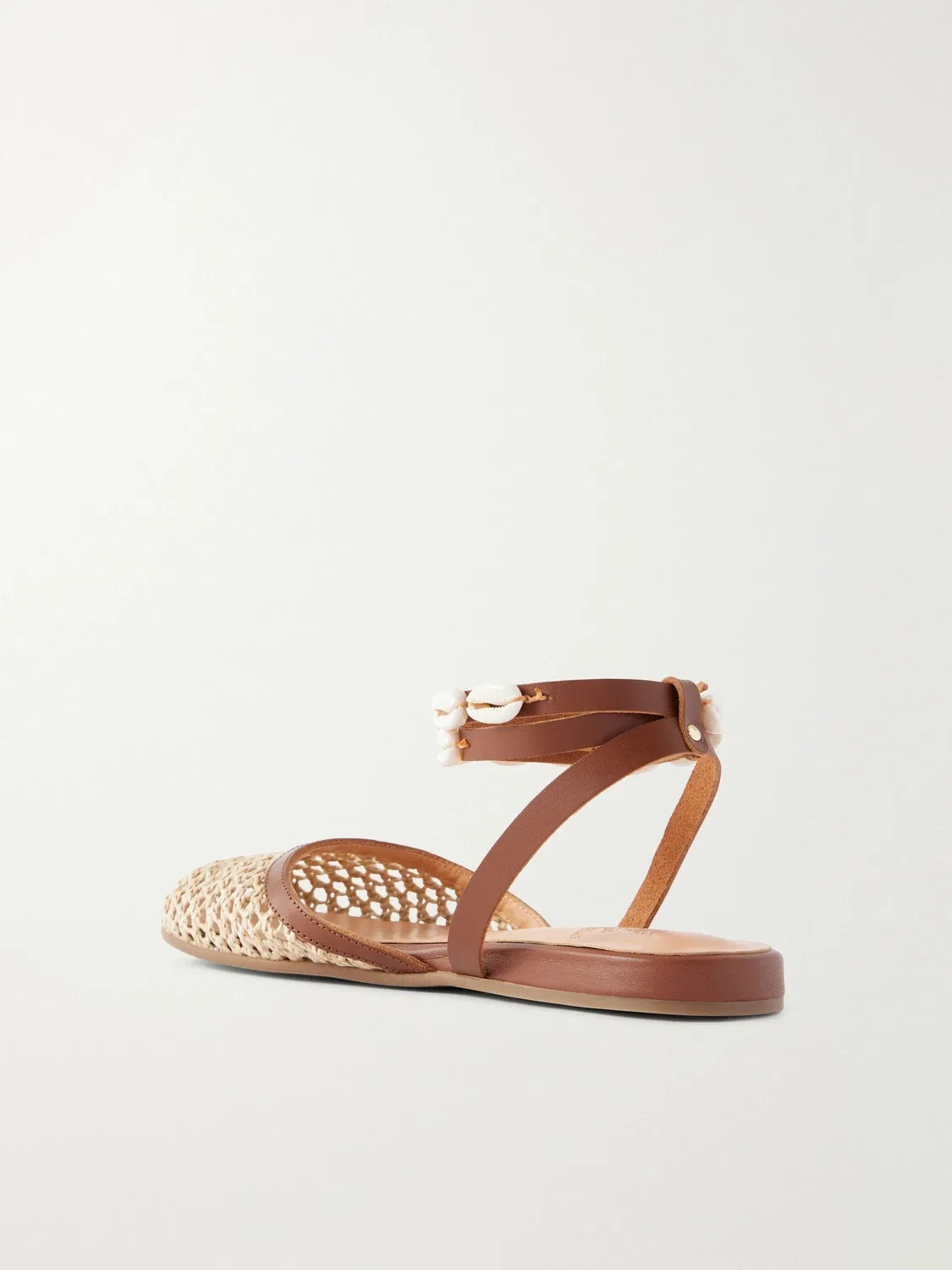 Сандалии Filothea, расшитые кожаной отделкой, связанные крючком Ancient Greek Sandals, бежевый — фото 3