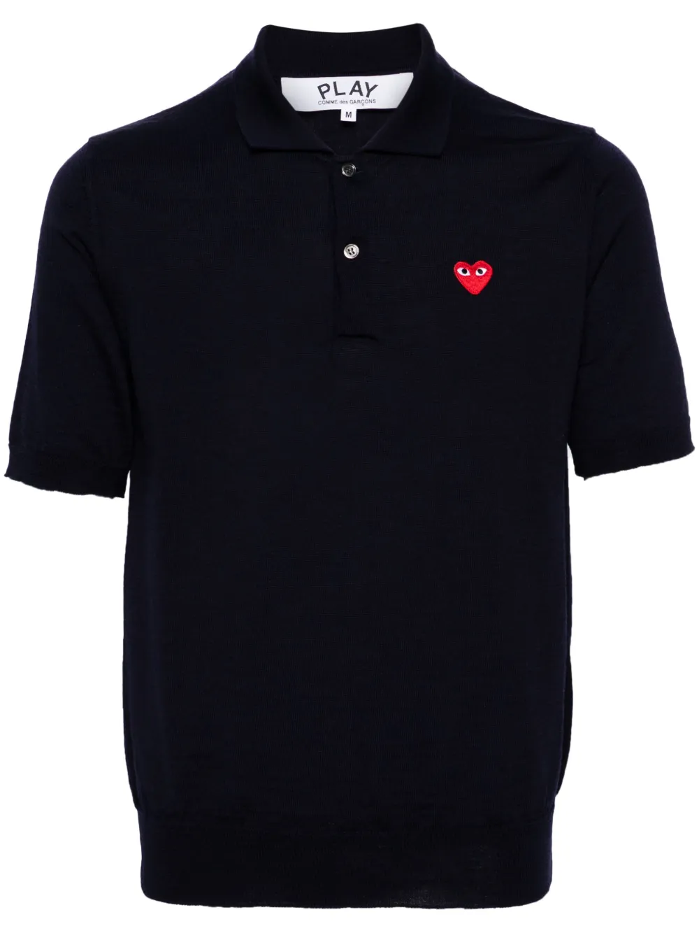 

Шерстяная рубашка поло с нашивкой Comme Des Garçons Play, синий