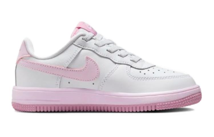 Force 1 Low EasyOn Устойчивые к истиранию низкие детские скейтбординговые кроссовки бело-розовые Детские Nike — фото 2