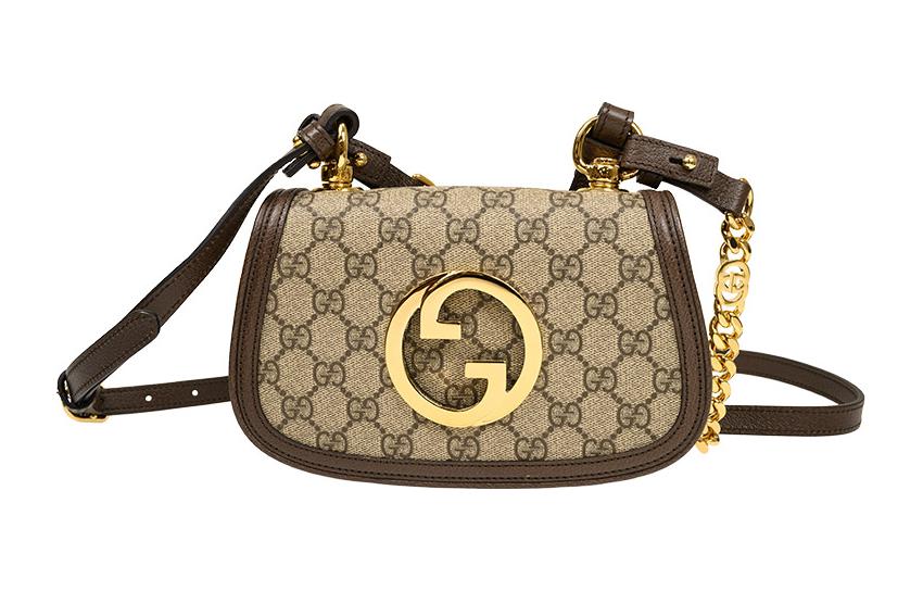 

GUCCI Блонди тканевая с кожаной вставкой мини-сумка через плечо женская мессенджер