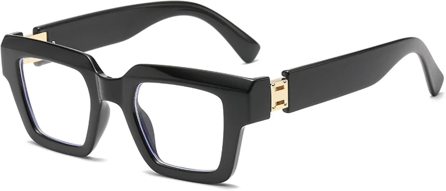 

Солнцезащитные очки с защитой от УФ-излучения UV400 | Простые, с большой оправой, плоские, легкие | Для женщин и мужчин, для занятий спортом на открытом воздухе и вождения DSVIGF, Black