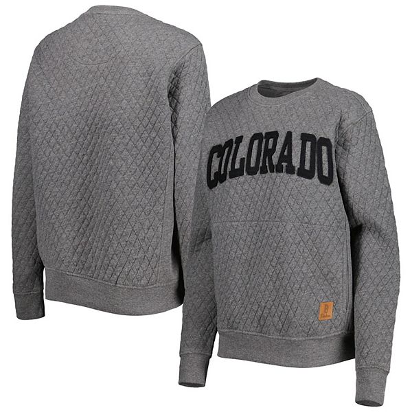 

Женский приталенный стеганый свитшот с принтом Colorado Buffaloes в цвете heather charcoal Unbranded