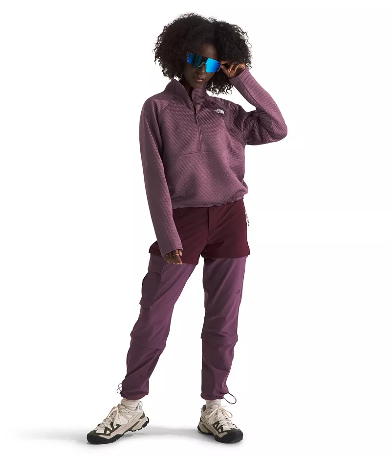 

Женский флисовый пуловер с молнией 1/4 The North Face Dotknit Thermal, цвет Midnight Mauve