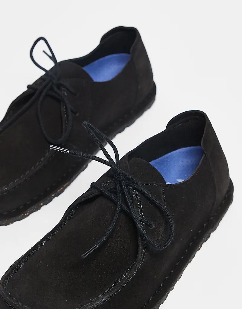 Туфли Birkenstock Unisex Utti на шнурках из черной замши — фото 3