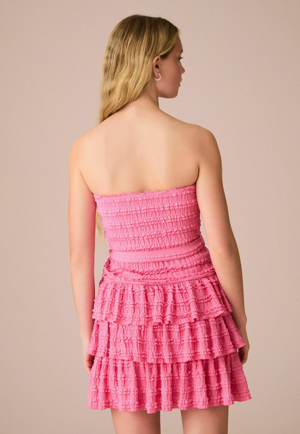 Коктейльное/вечернее платье REGULAR FIT-BANDEAU RUFFLE TEXTURED TIE WAIST MINI Next, розовый — фото 2