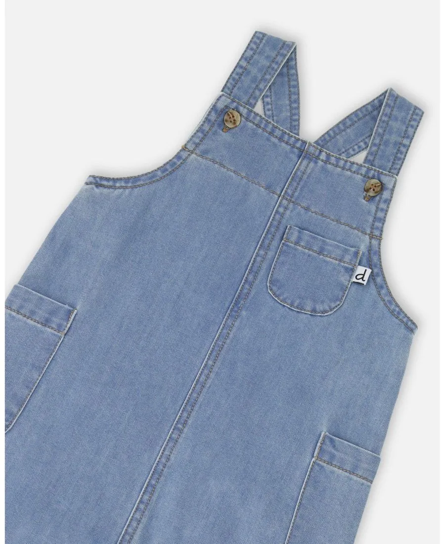 Детский комбинезон из шамбре для мальчиков Deux par Deux, светло-голубой denim — фото 3