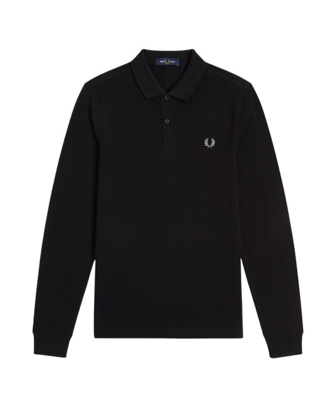 

Теннисная рубашка-поло с длинными рукавами Fred Perry, черный