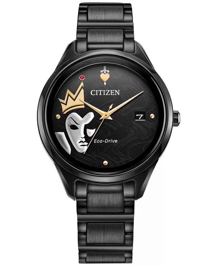 

Eco-Drive женские черные часы Disney Evil Queen с браслетом из нержавеющей стали, 37 мм, подарочный набор Citizen