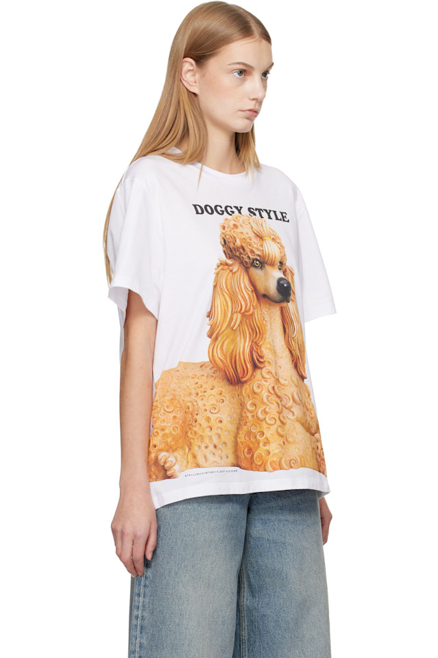 Stella Mccartney Белая футболка Jeff Koons Edition в стиле "собачья поза" — фото 2