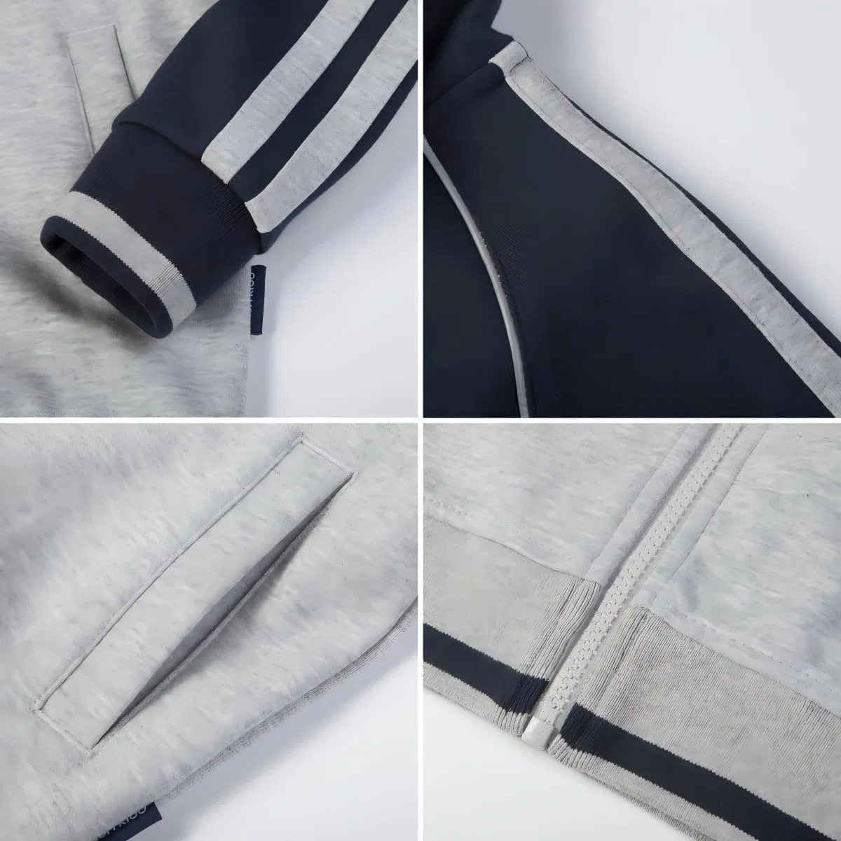 Детская спортивная куртка с воротником-стойкой, Eton Kidd, Navy & Light Gray — фото 4