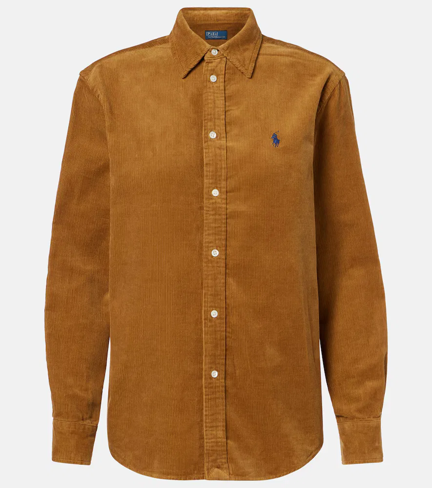 Хлопковая вельветовая рубашка Polo Ralph Lauren, коричневый