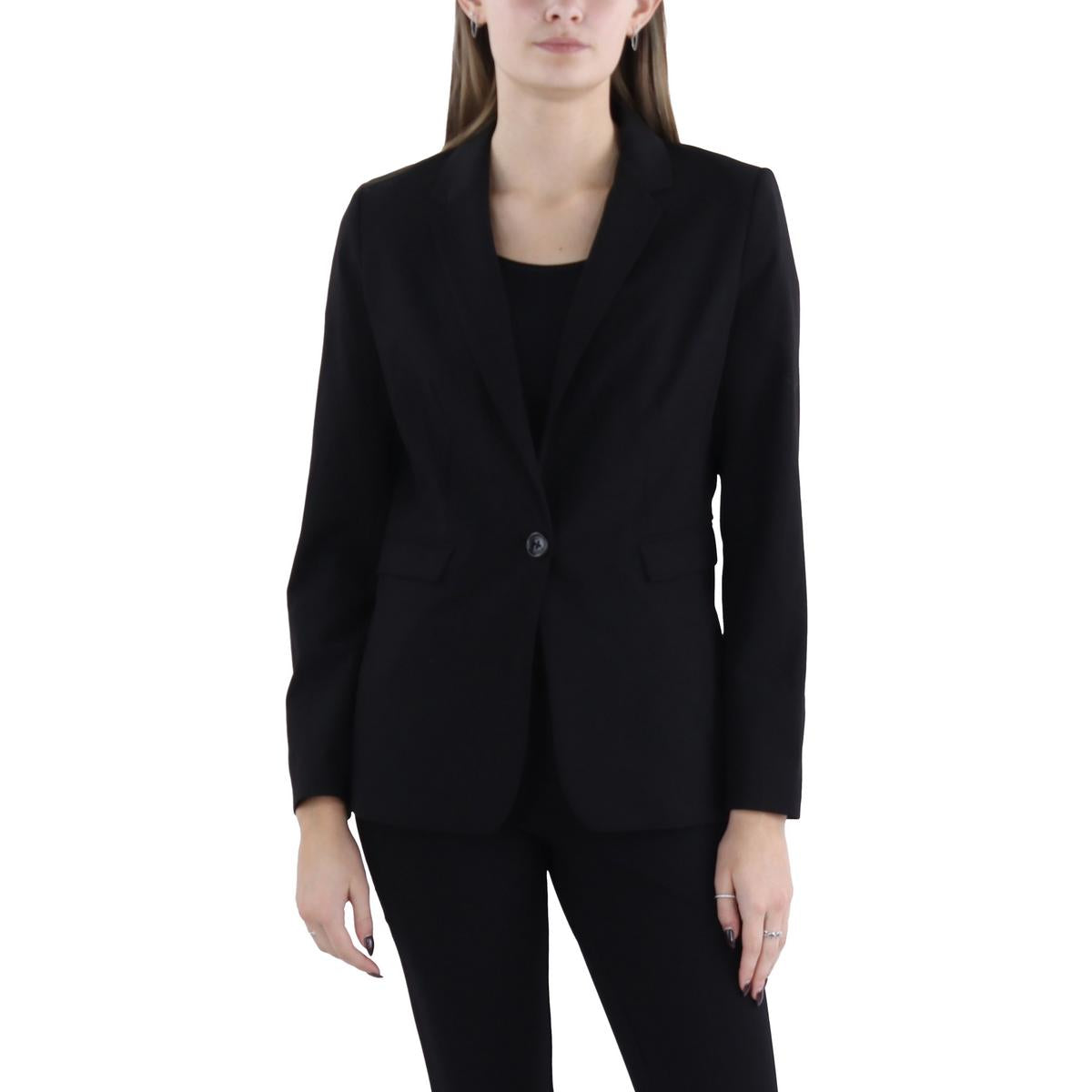 

Petites Женский костюм на одной пуговице Раздельный блейзер DKNY, черный
