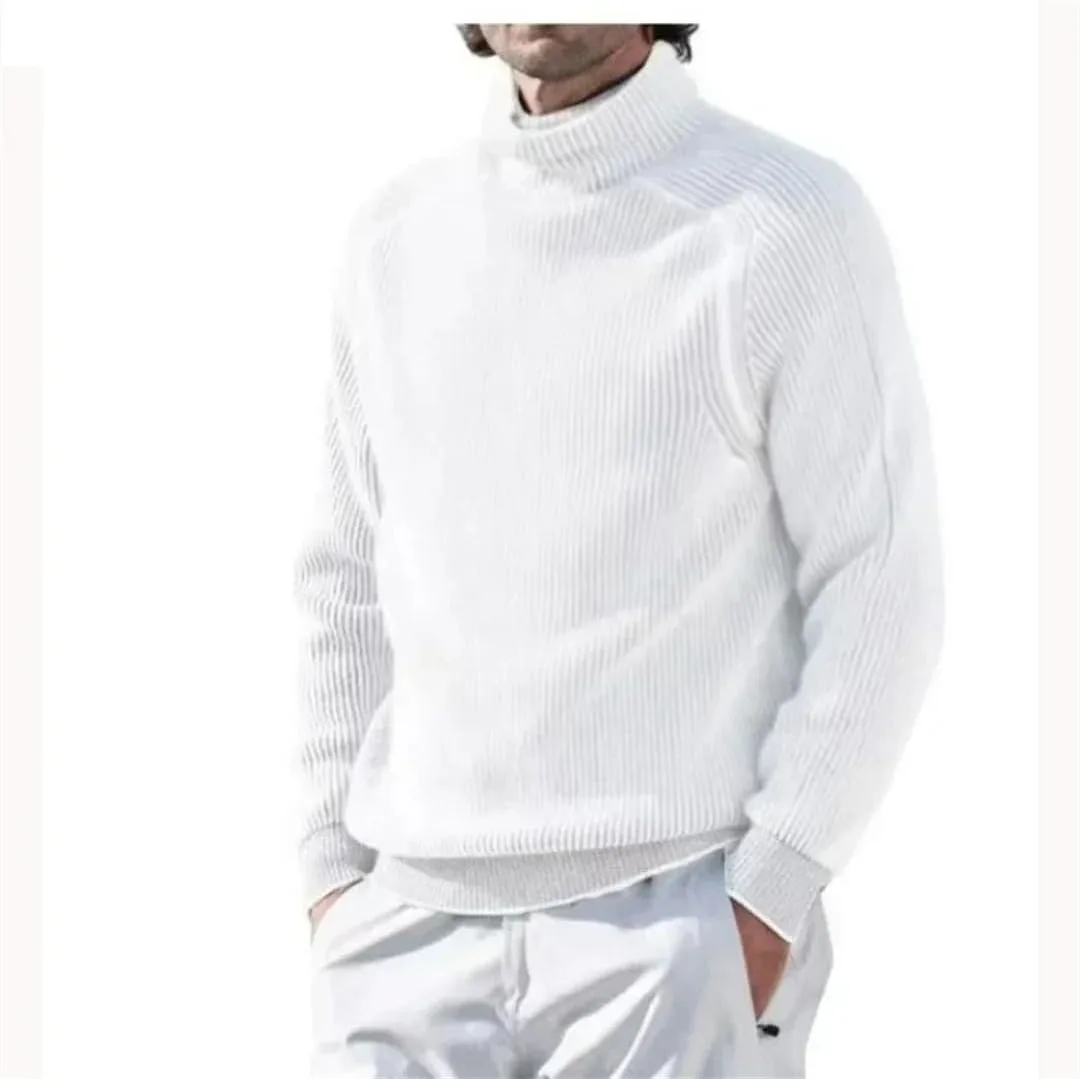 Мужской повседневный водолазный свитер Loose and Thick Warm Long-Sleeved Pullover — фото 4