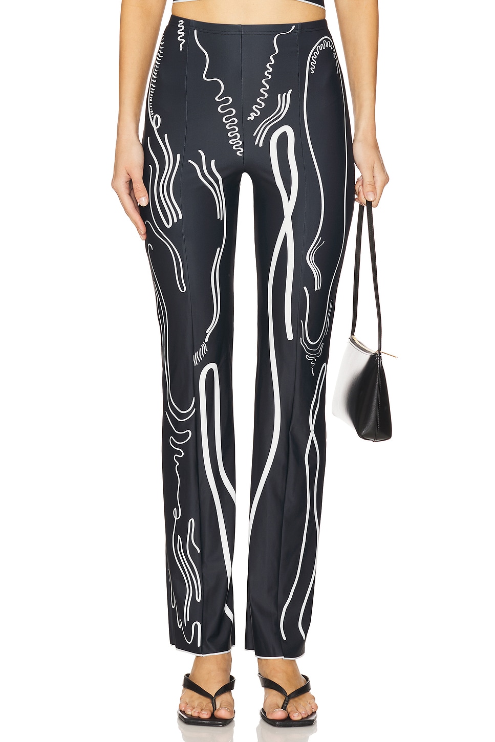 

Брюки из лайкры с раковиной Venus Di Petsa, black with white print