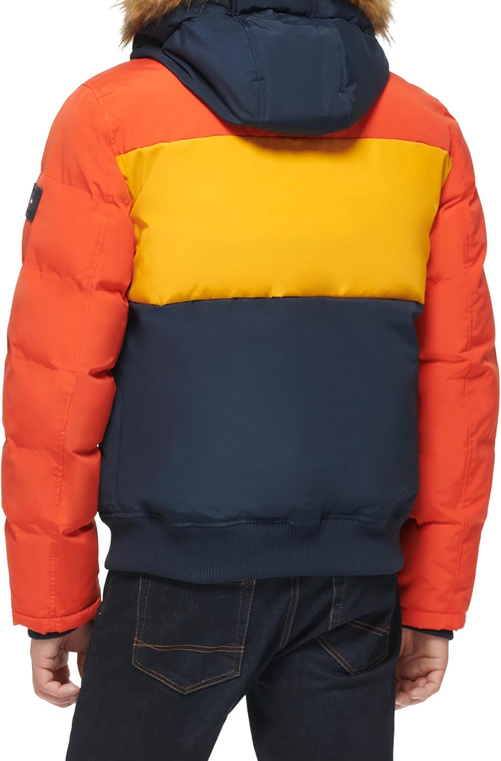 Мужская стеганая куртка-бомбер Tommy Hilfiger Arctic Cloth (стандартная и для больших и высоких), Orange/Yellow/Navy — фото 3