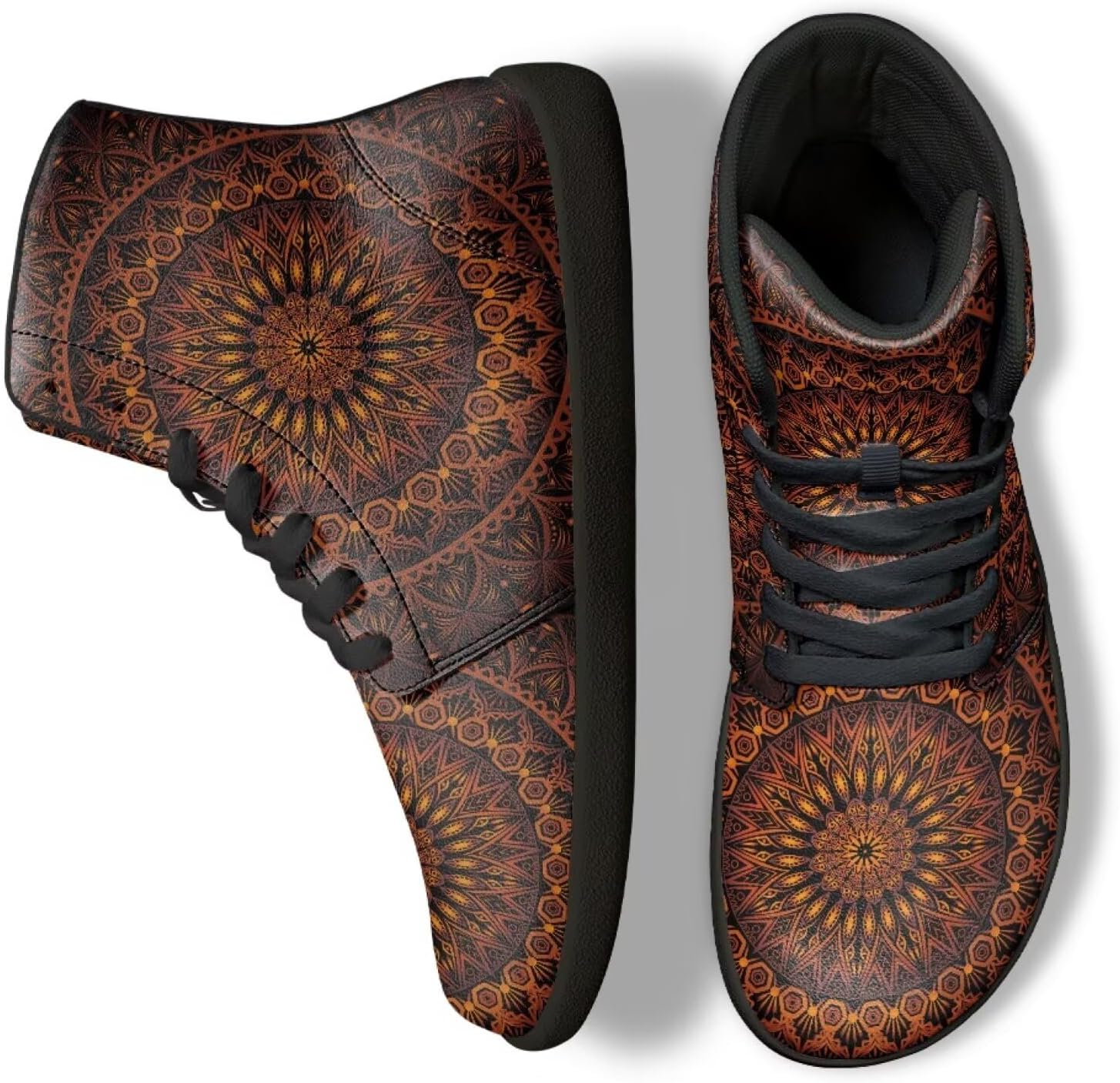 

Кроссовки Binienty Zero Drop с плоской подошвой для мужчин и женщин, из ПУ-кожи, минималистичные, водонепроницаемые, спортивные, Artistic Mandala