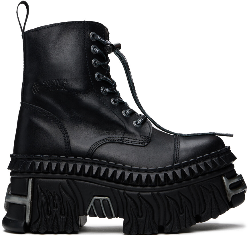 

Черные армейские ботинки New Rock Edition Vetements, цвет Black