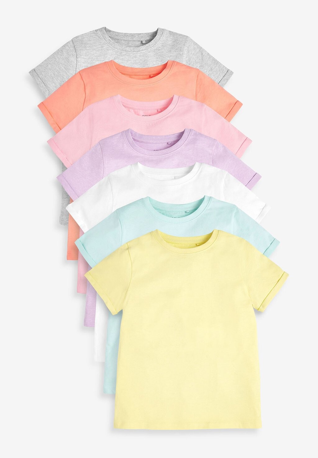 

базовая футболка 7 Pack Pastel Plain T-Shirts (3-16Yrs) Next, мультиколор