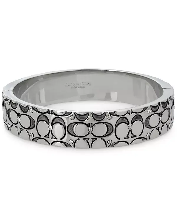 

Стеганый браслет-браслет C с серебристыми кристаллами Coach, crystal