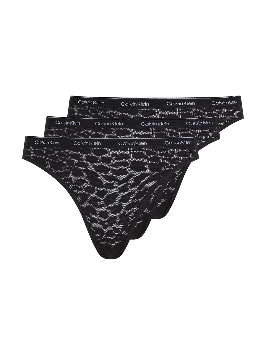 

Трусики бикини Calvin Klein Underwear "3 PACK BIKINI (LOW-RISE)" (3 шт. в упаковке, 3 шт. в упаковке), с логотипом CK на поясе, черный