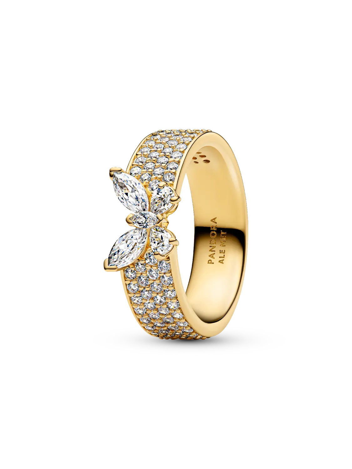 

Кольцо Sparkling Butterfly Bold Pandora, 14-каратное золотое покрытие