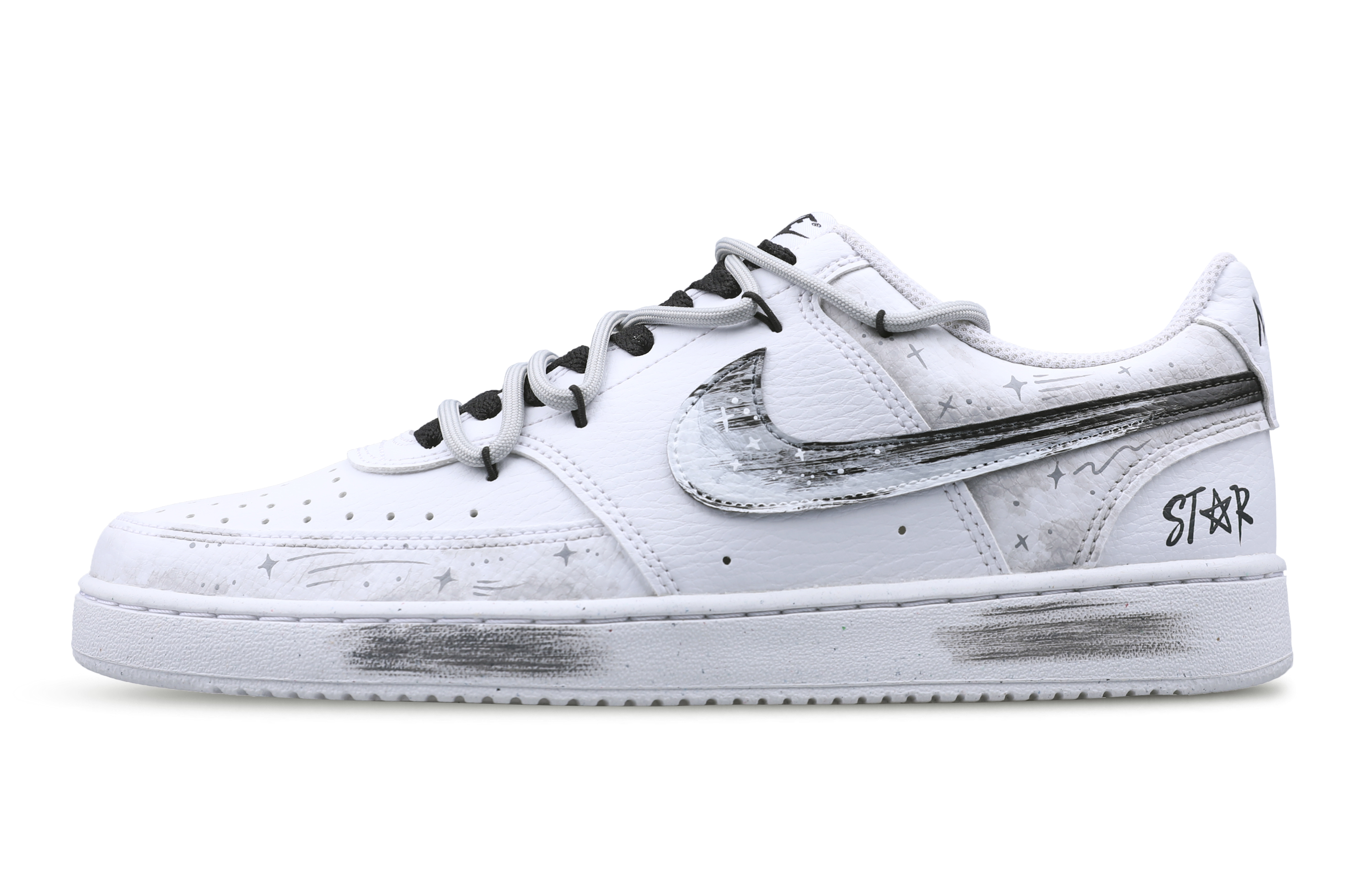 

Nike Кроссовки для скейтборда Court Vision 1 Low с антискользящим покрытием, износостойкие, мужские, черные, белые, серые