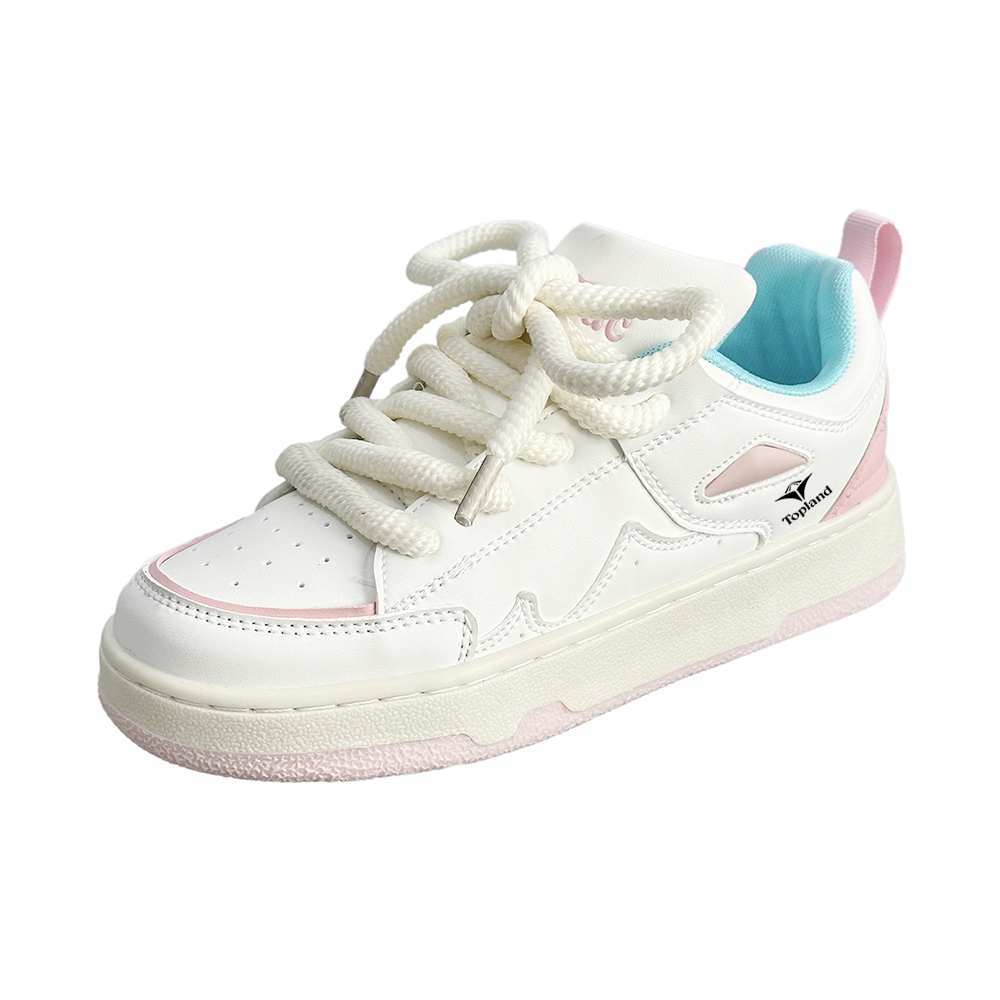 

Topland Низкие скейтбордские кроссовки унисекс бело-розовые 348, цвет White Pink 348