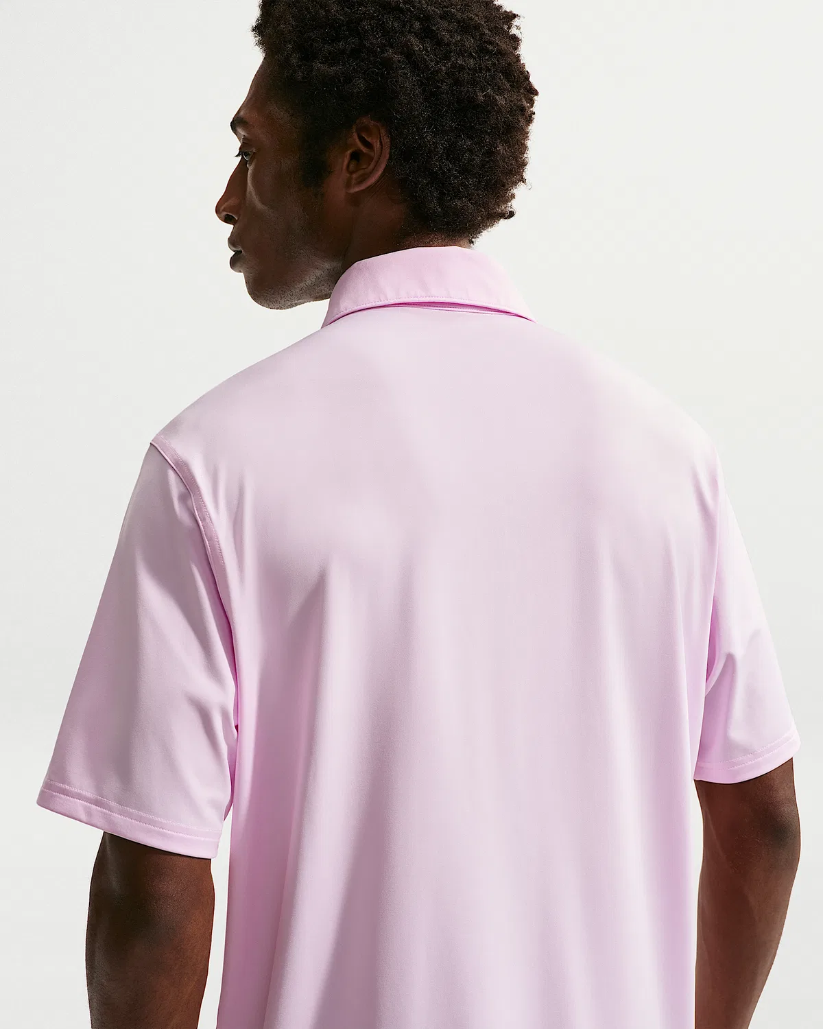 Мужское поло Nike Velocity Dri-FIT Chest Logo Golf, Pink Foam/Black — фото 2