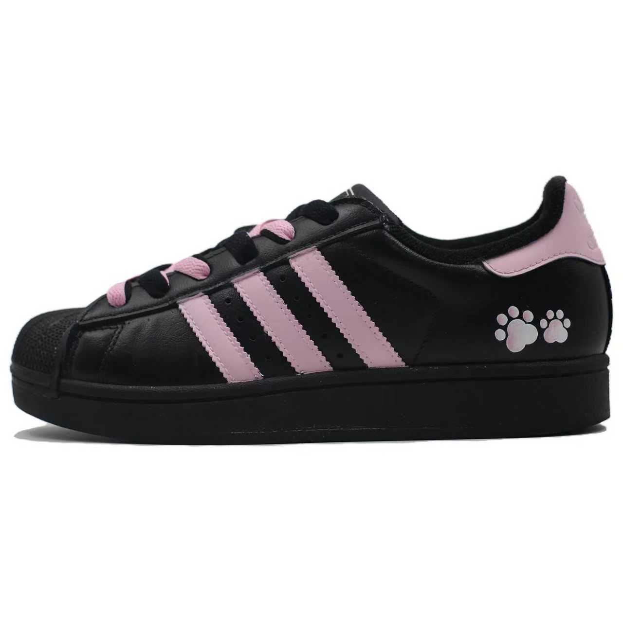 Adidas Originals Superstar 2 Leather Abrasion Resistant низкие детские кроссовки для скейтбординга Black Pink Unisex — фото 3