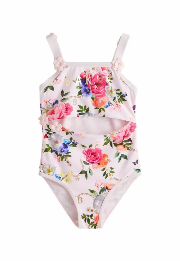 Купальник прямого кроя с вырезами и цветочным принтом Baker By Ted Baker, Pink