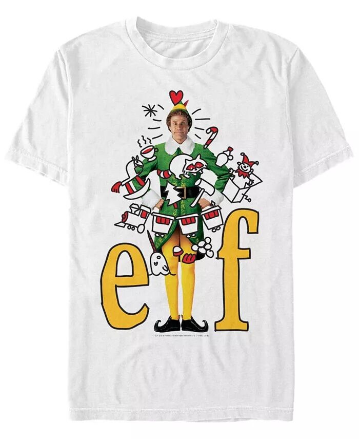 

Футболка мужская с коротким рукавом Elf Doodles Fifth Sun, белый