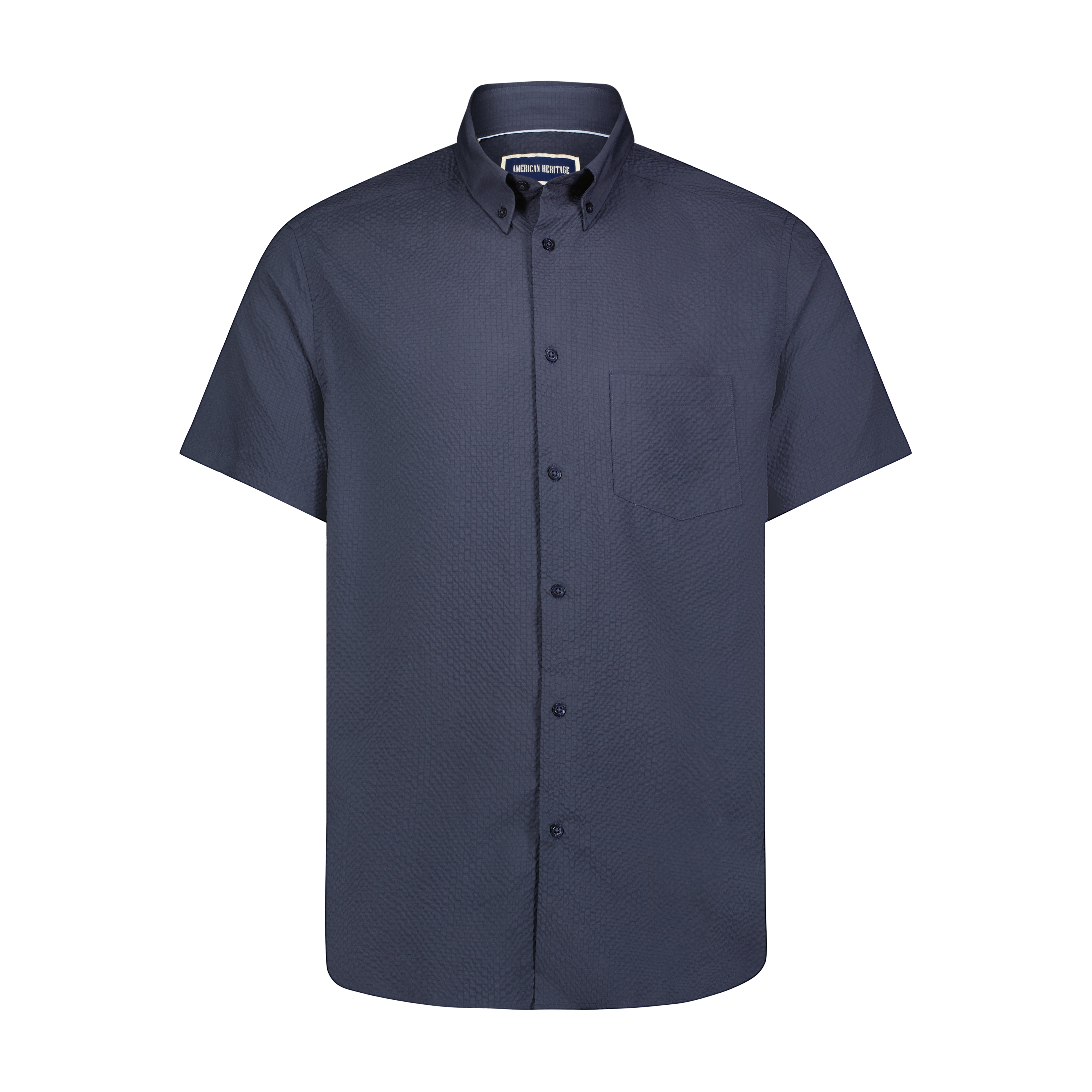 

Рубашка темно-синего цвета Seer Sucker Stretch Button Down с коротким рукавом American Heritage