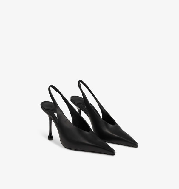 Туфли-Лодочки Isa 95 из кожи с открытой пяткой и каблуком Jimmy Choo, черный — фото 3