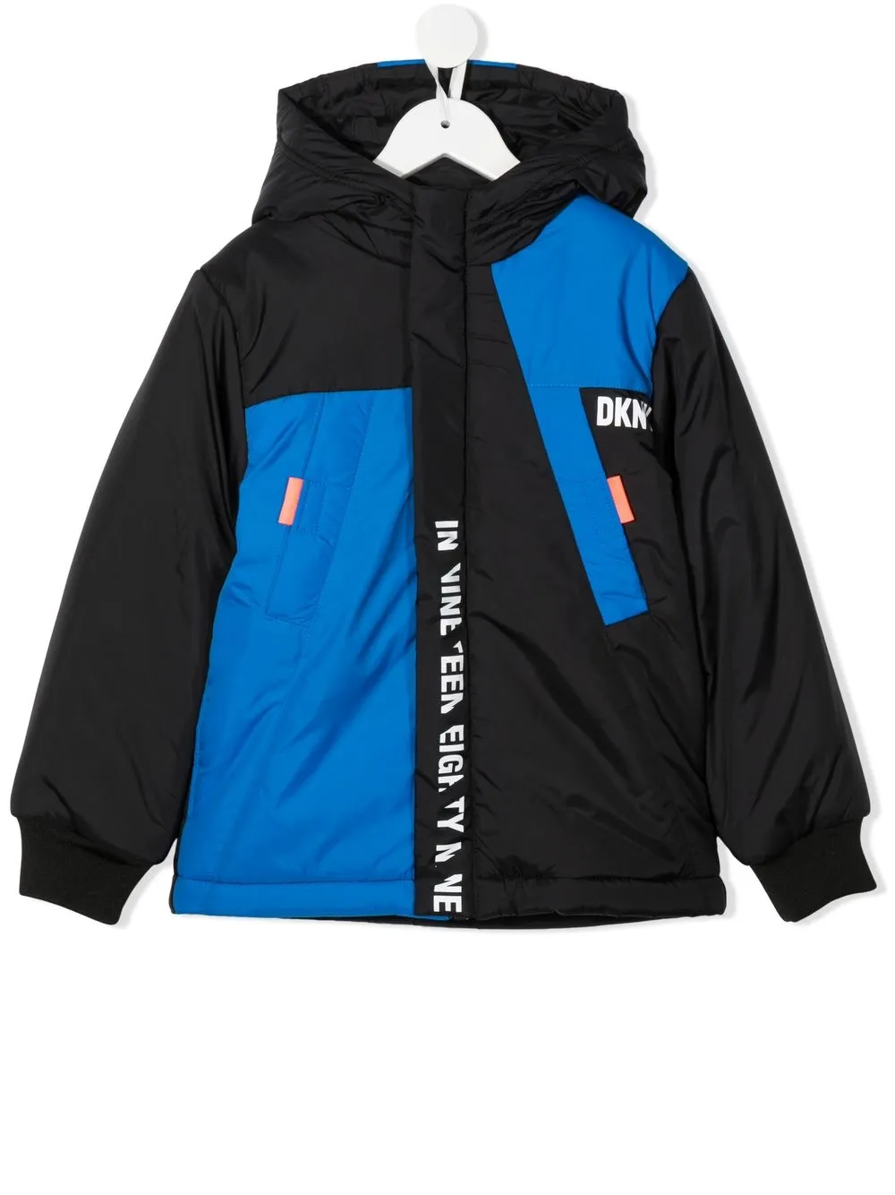 

Куртка в стиле колор-блок с капюшоном Dkny Kids, черный