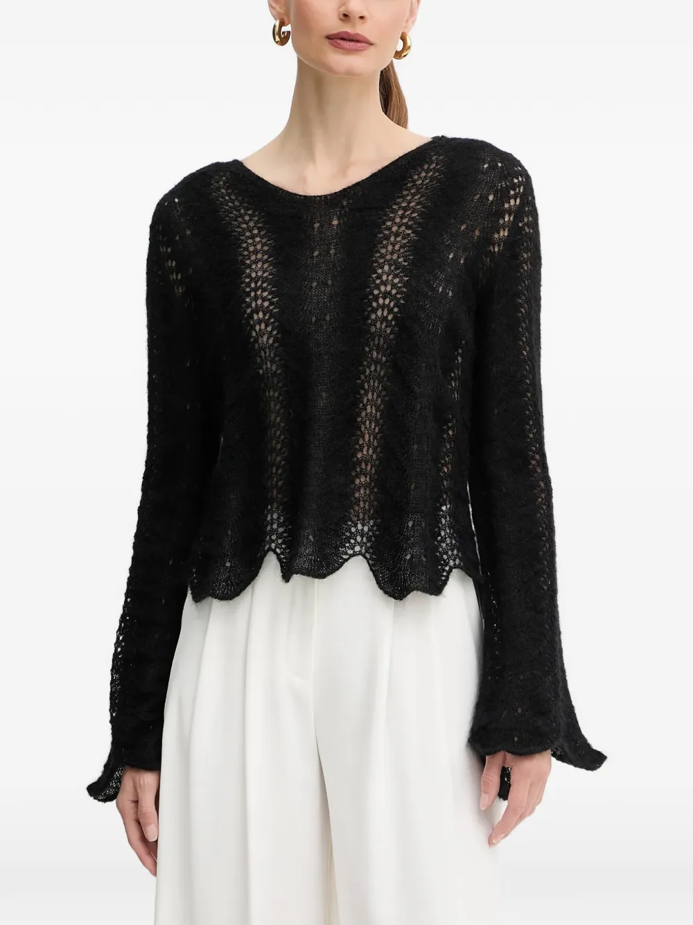 

Свитер с фестонами Twinset, черный