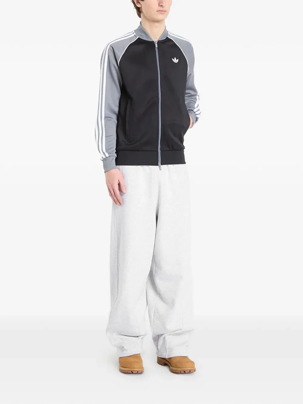 Спортивная куртка с тремя полосками Adidas, черный — фото 2