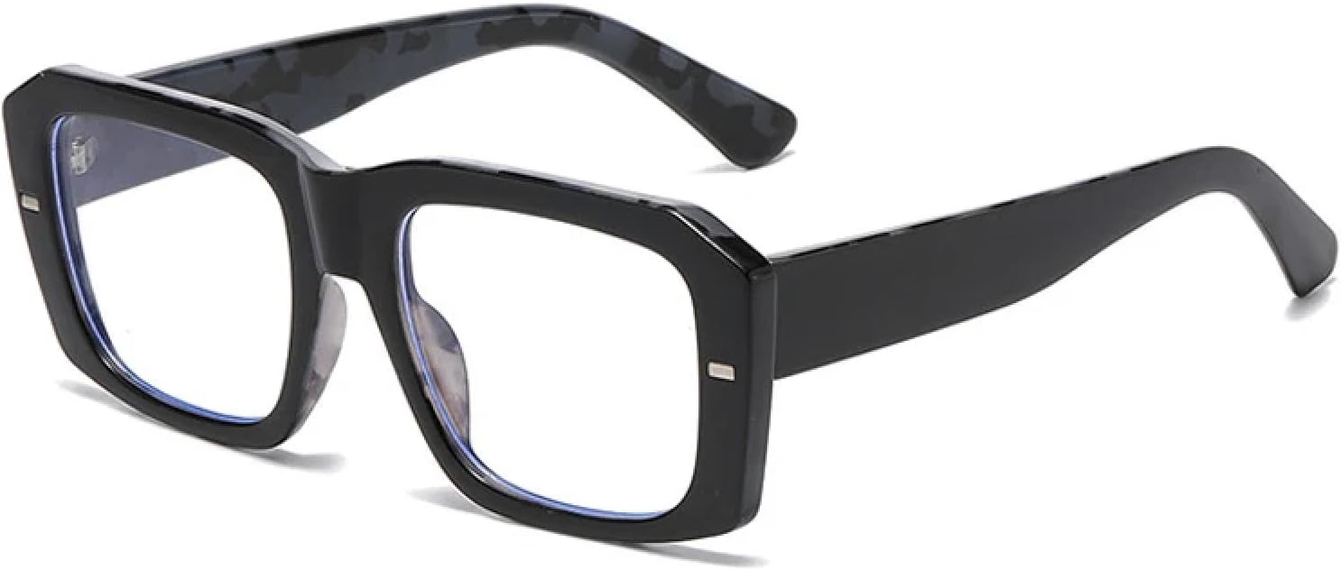 

Модные женские солнцезащитные очки в винтажном стиле с заклепками, панк-стиль, мужские солнцезащитные очки с защитой от УФ-излучения UV400 TOIPASTN, Black Pattern Clear