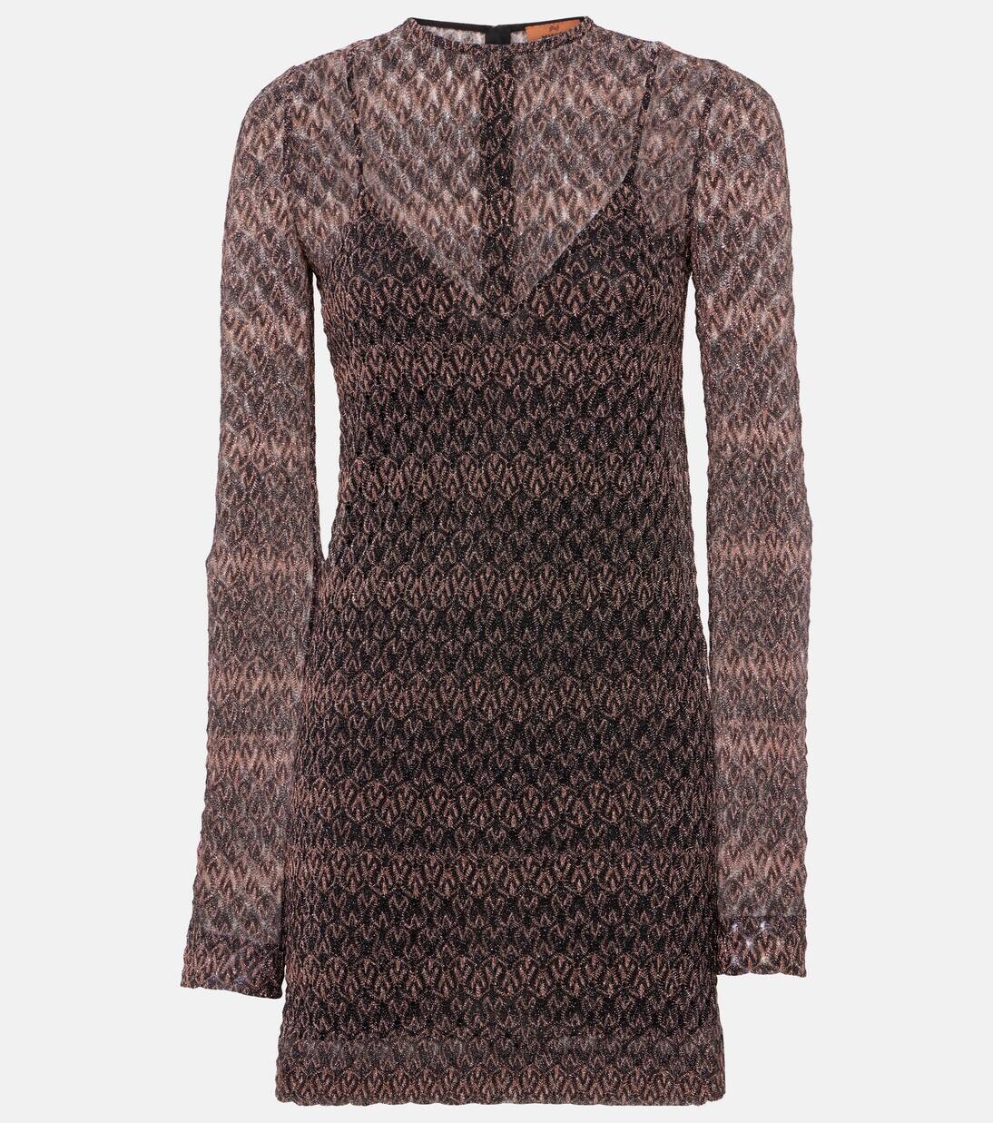 

Мини-платье из ламе Missoni, цвет black and bronze