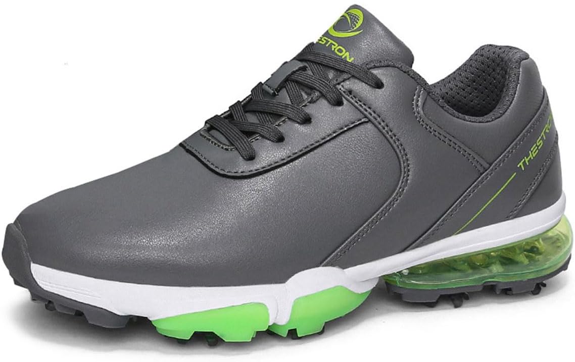 

Водонепроницаемые гольф-кроссовки с шипами для мужчин, спортивная обувь для фитнеса, уличная противоскользящая обувь для гольфа и прогулок Omcam, серый