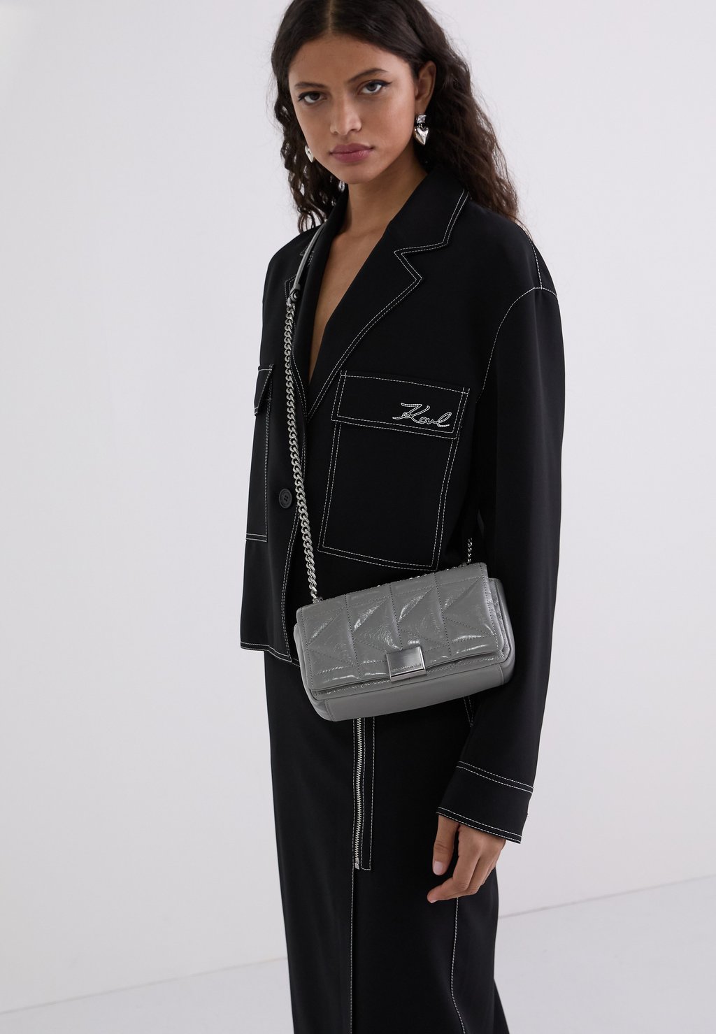 

Сумка через плечо KUILT - Across body bag KARL LAGERFELD, серый